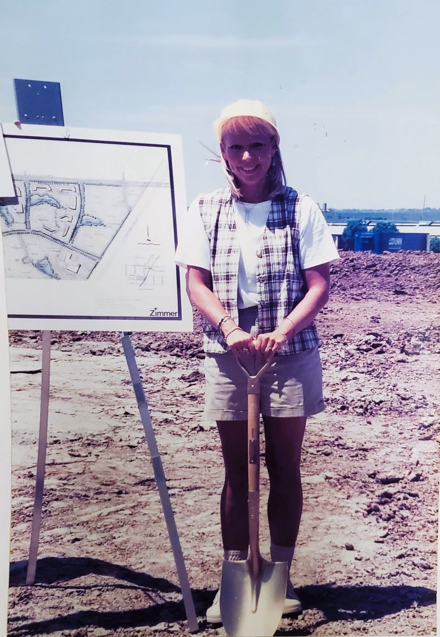Founder Kristi Kramer at the groundbreaking of Building Blocks Preschool in 1997