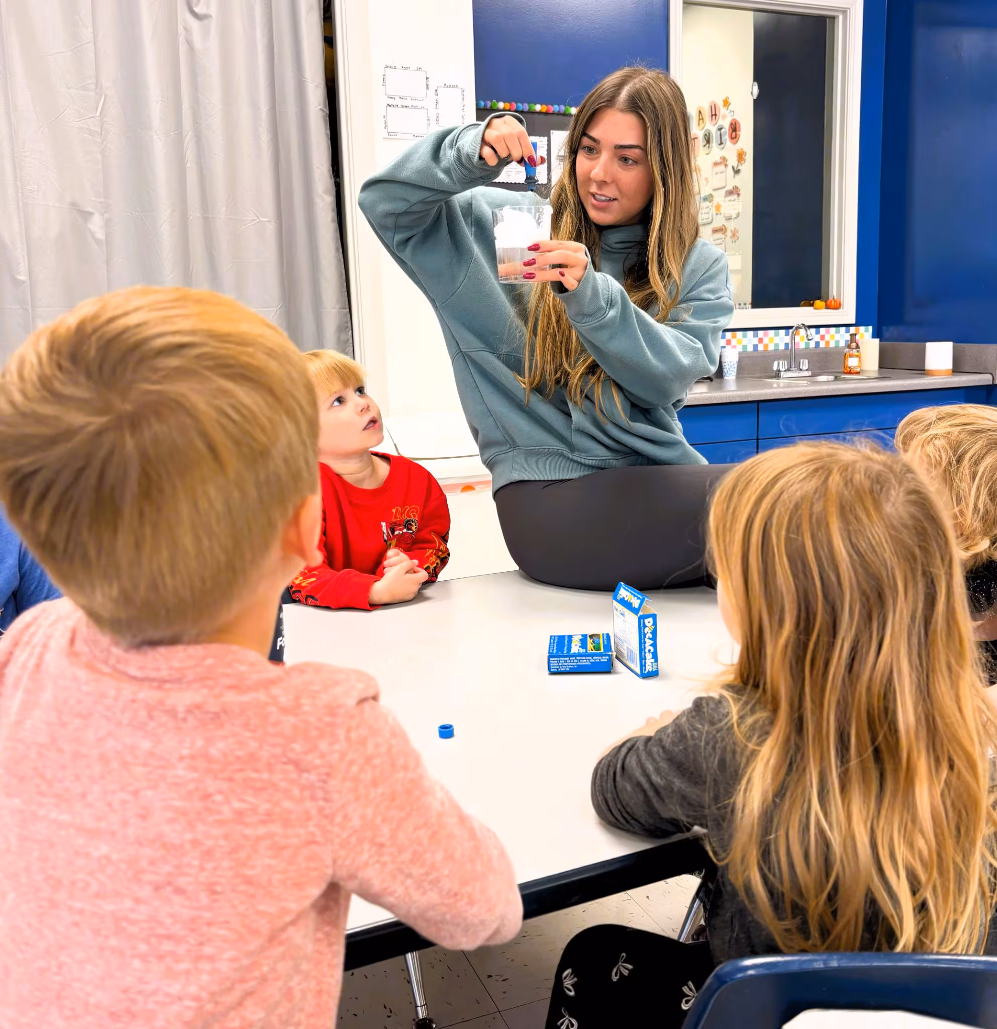 Children eager and curious in the classroom at Building Blocks Preschool
